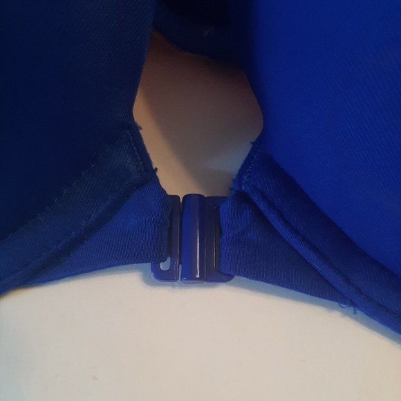 32D Victoria Secret Pink Wear Everywhere Push Up Blue Racerback Bra Front Close - Picture 2 of 11